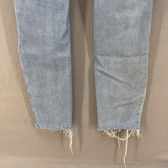 Good American Jean's Women's 6/28 Light Blue Ankle Skinny Raw Hem Preppy - Picture 4 of 15